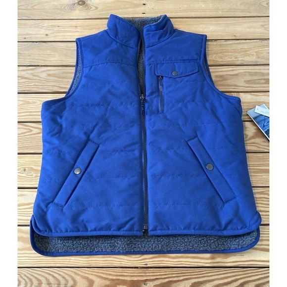 NWT $39.96 Iceburg Outerwear Reversible Full Zip Vest Medium Women’s Blue Grey - Picture 1 of 11
